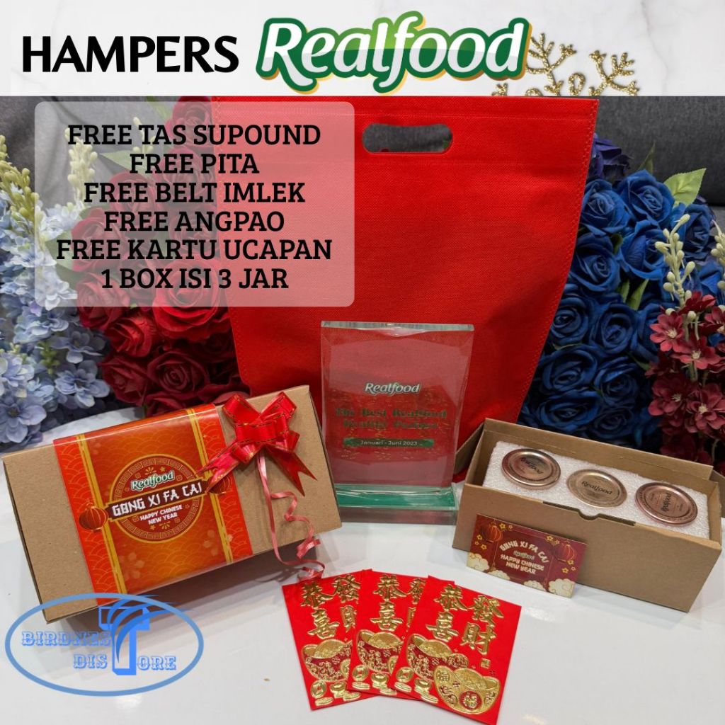 REALFOOD HAMPERS BOX ISI 3 JAR (NATAL/IDUL FITRI/IMLEK/GENERAL) - BOX SESUAI GAMBAR
