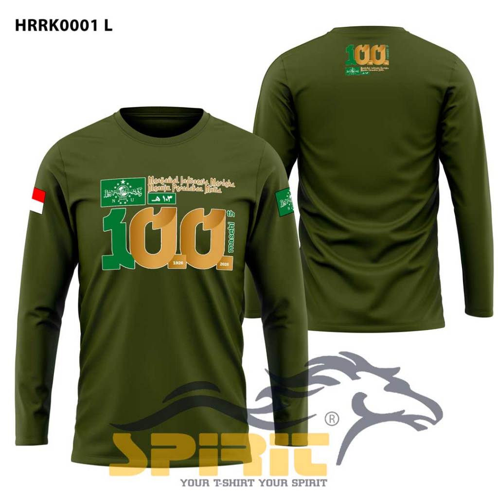 Baju Harlah NU 1 Abad Kaos Nahdlatul Ulama 2026 Lengan Panjang Katun 24s Sablon DTF Premium