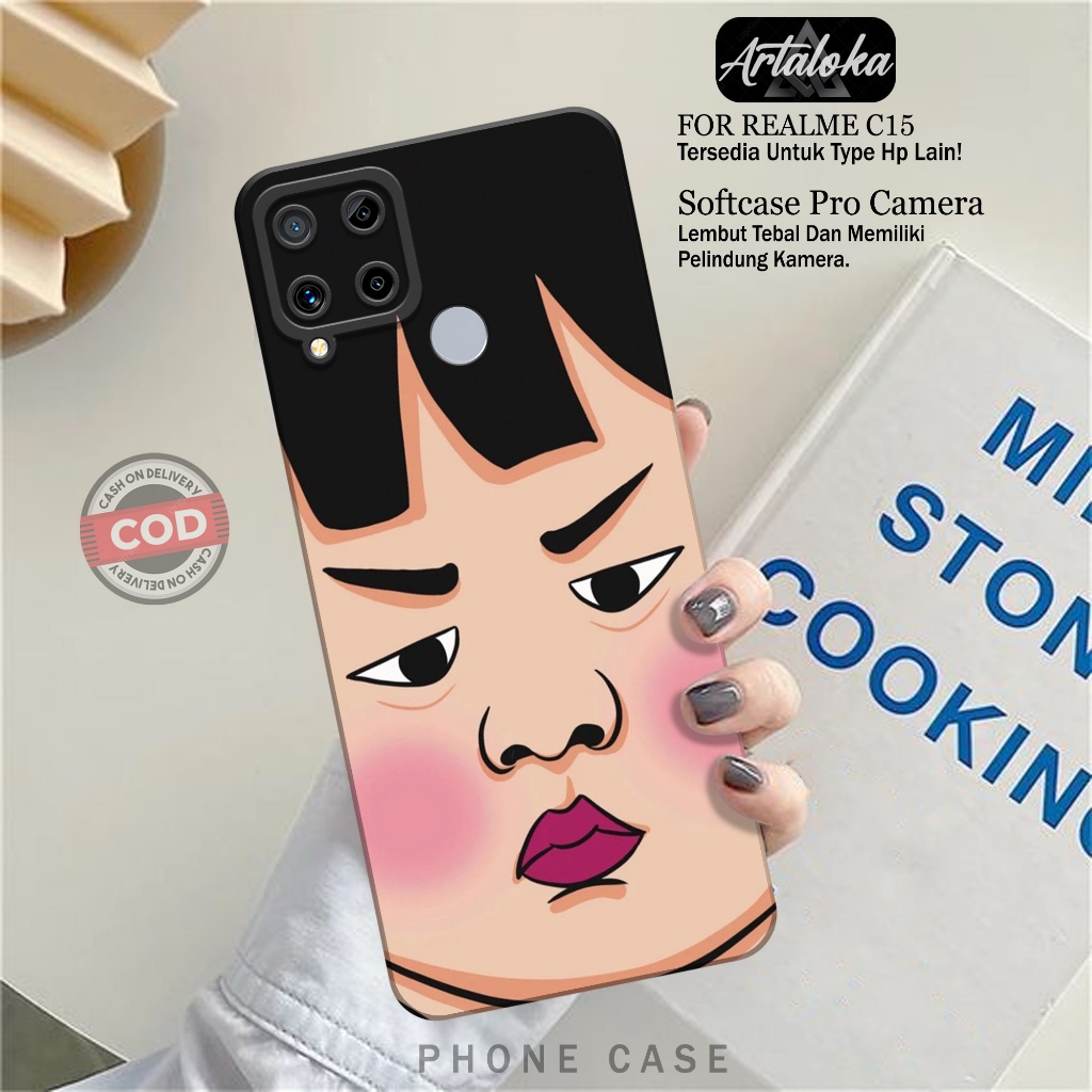 Softcase Hp Realme C15 Fashion Case Kartun Lucu Case Realme C15 Silikon TPU Pro Camera Casing Realme