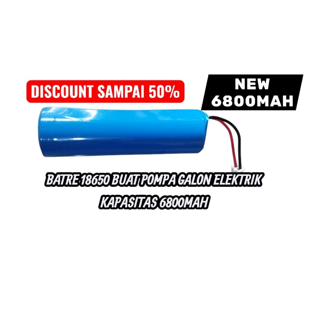 Baterai 18650 dengan Soket Putih - Kapasitas Acak, Sudah Terpasang Soket