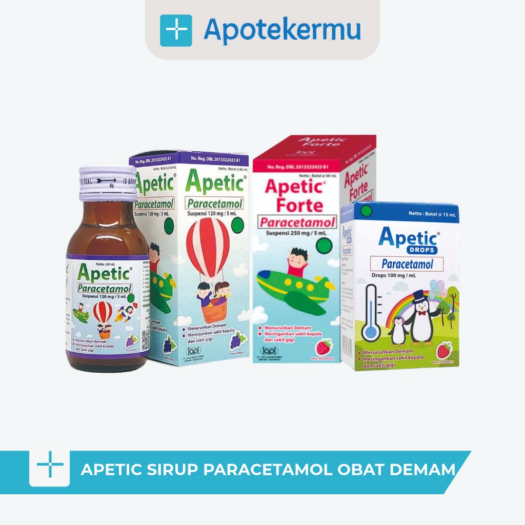 APETIC SIRUP PARACETAMOL OBAT DEMAM & NYERI ANAK 2–12 TAHUN SAKIT GIGI AMAN UNTUK BALITA