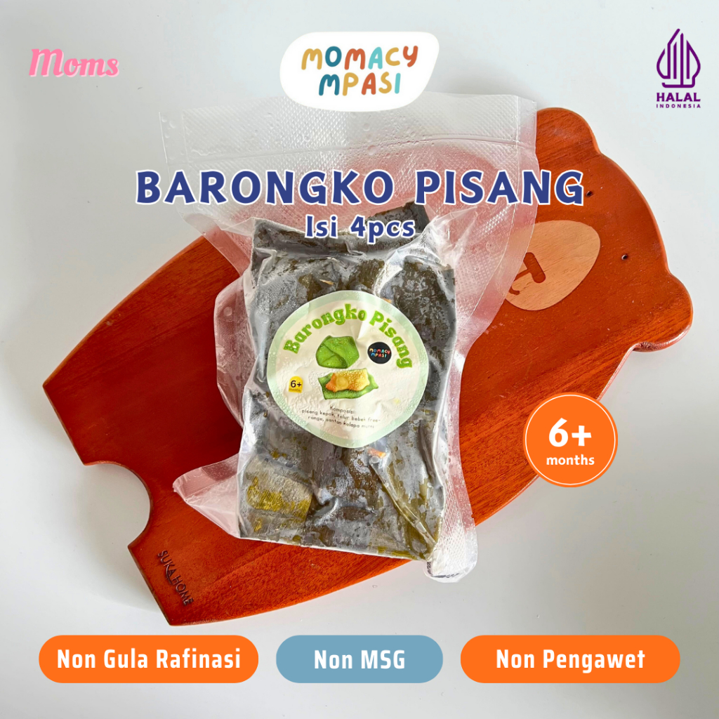 Momacy Barongko Pisang Isi 4pcs, Healthy Frozen Food, Menu MPASI, Makanan Bayi & Anak, Snack Bayi & 