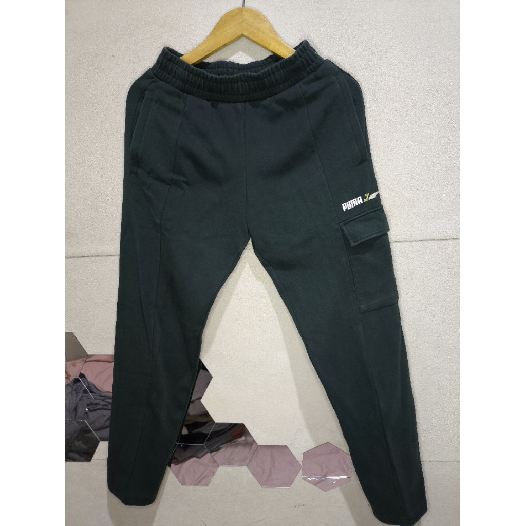 Sweat Pants Cargo Puma Hijau Botol Size M fit L Original