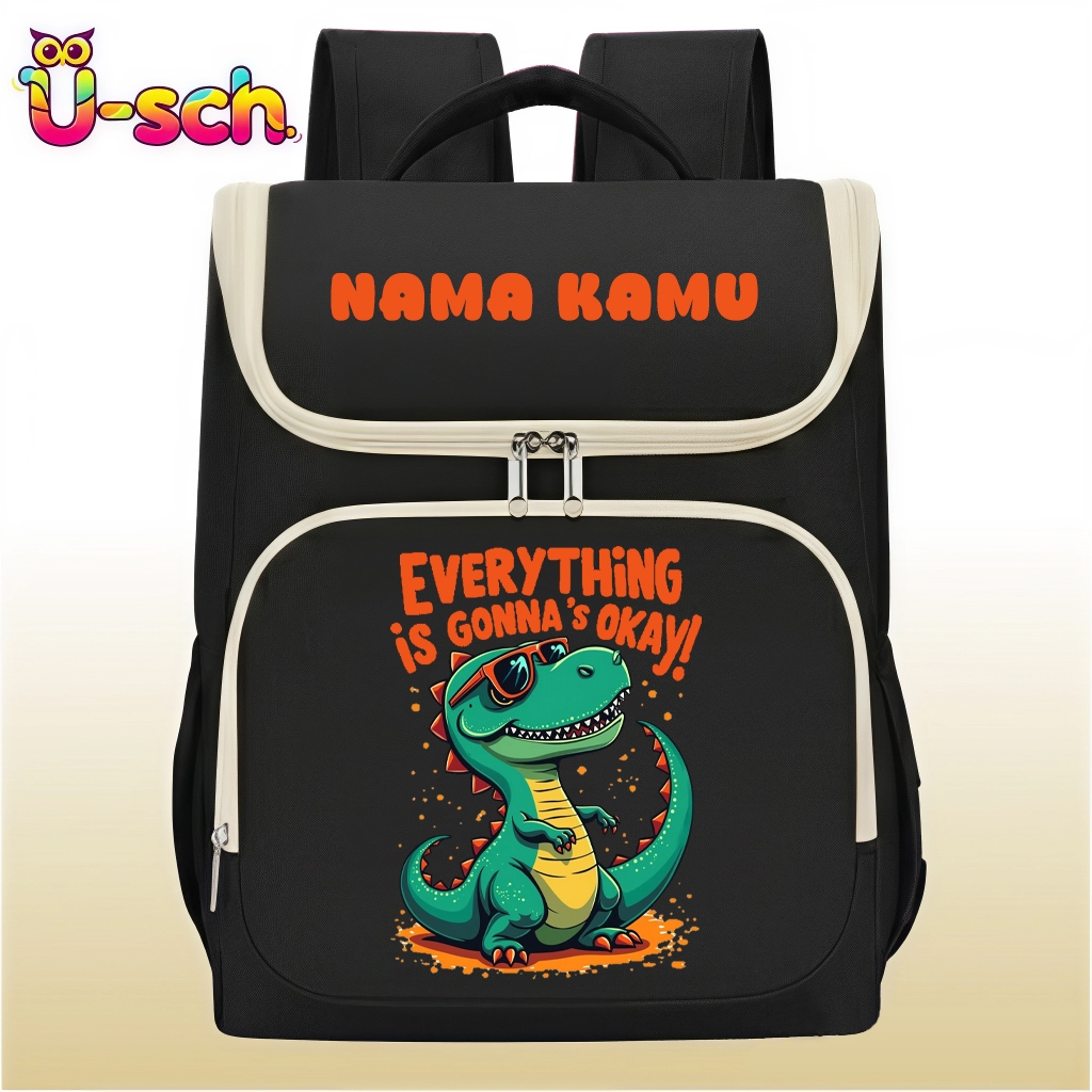 Tas Ransel Anak Dinosaurus Gratis Custom Nama