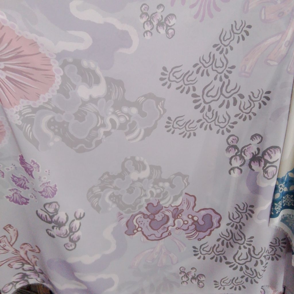 Kain Sifon Ceruty Motif Awan Klasik / Ceruti Babydoll Print Premium - Per Setengah Meter / Meteran M