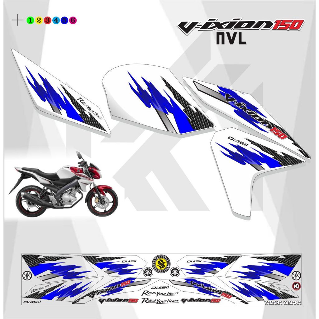 STRIPING MOTOR VIXION VARIASI MOTIP LIS / STICKER STRIPING MOTOR VIXION