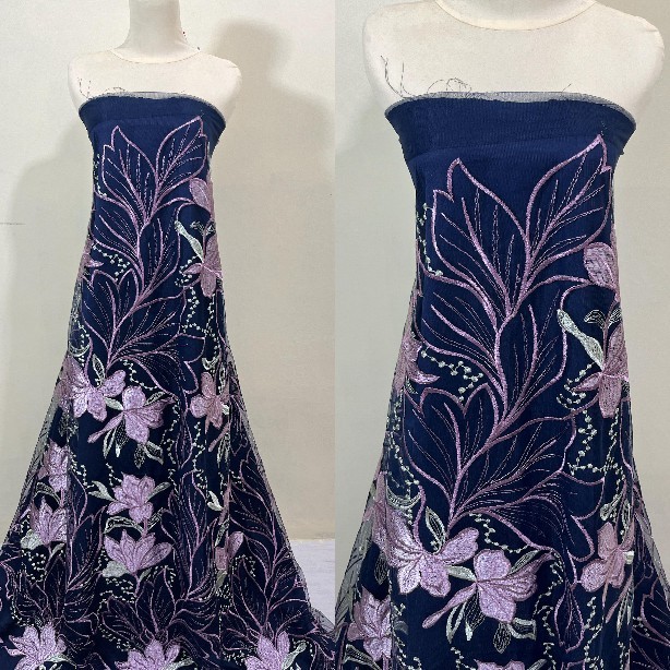 Tile valentino/garden tile/vallentino kain viral/tile korea/kain etnis  bordir jala untuk gaun red f