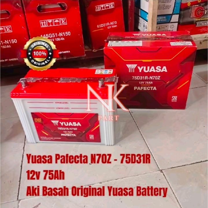 Aki Mobil Isuzu Truk Elf NHR 55, D Max Accu Yuasa N70Z Basah 75Ah