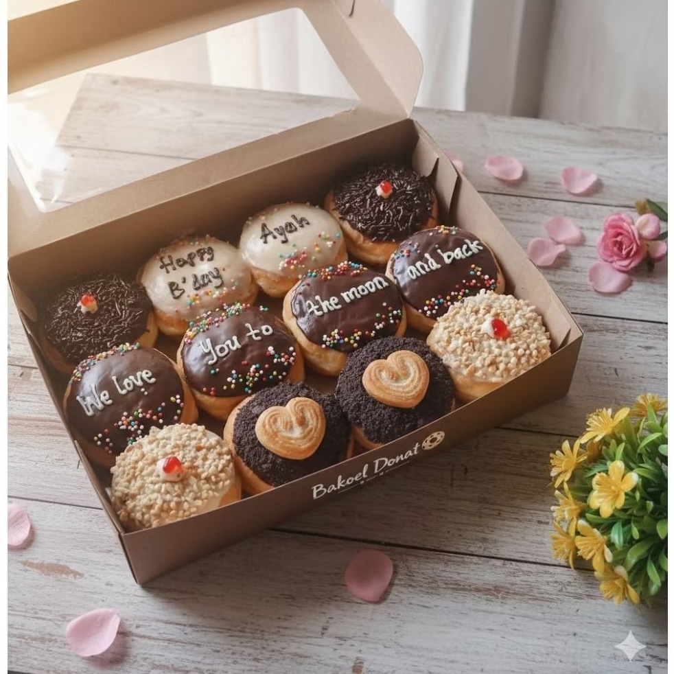 Donat ultah coklat mix Tiramissu (bisa request tulisan)