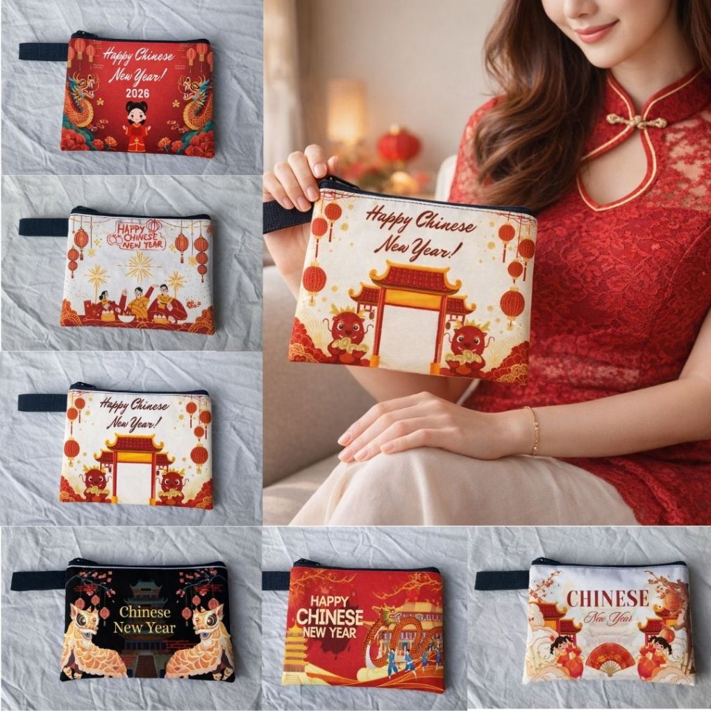 Dompet Hampers / Souvenir Imlek Unik dan Lucu 2026 Ready 6 Motif | Dompet Pouch Koin Wanita