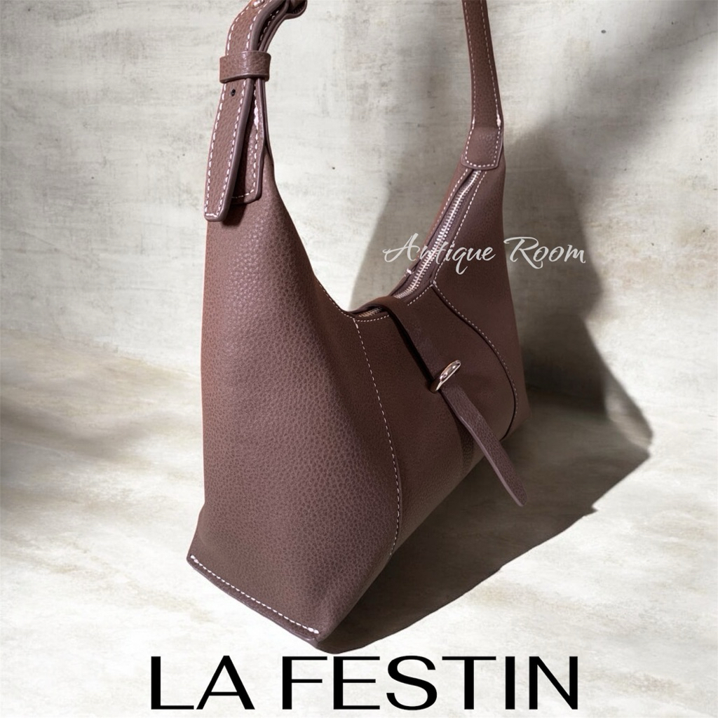 LA FESTIN COFFEE BROWN SHOULDER SLING BAG MEWAH NEW