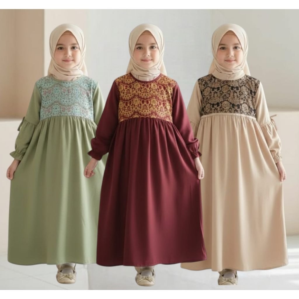 Gamis Anak Perempuan Muslimah Katun Rayon