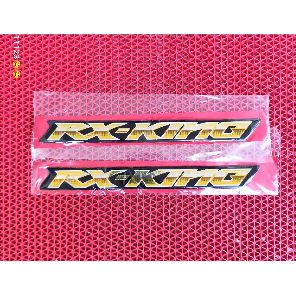 HARGA SEPASANG EMBLEM STIKER RX KING 2006 2007 2008 2009 KUNING ORIGINAL LOSPEK