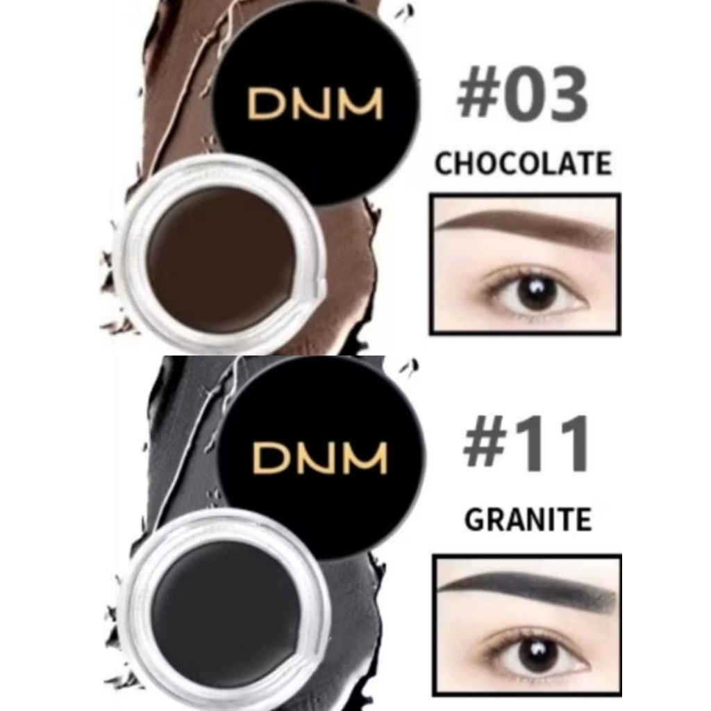 dnm eyebrow cream hitam granite + kuas kecil