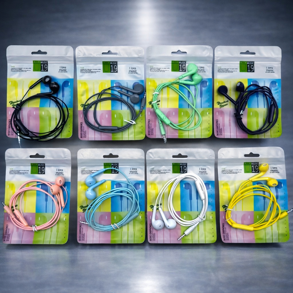 Handsfree Headset U19 Macaron Packing Plastik  Handset Handsfree U19 packing Plastik Macaron New