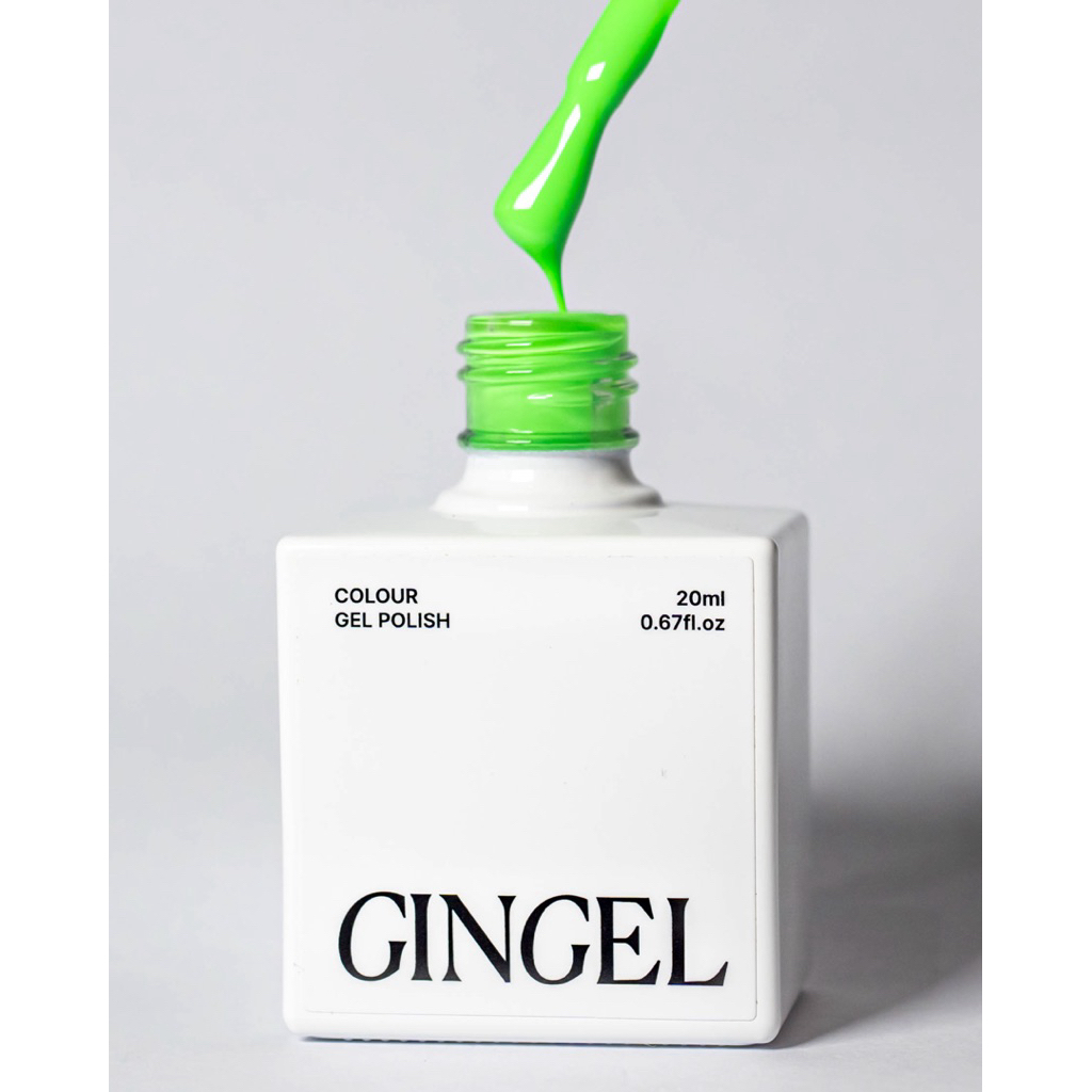Gingel - Kutek Cat Warna Hijau Neon Listrik Botol 20 ml Polish Gel Electric Neon Green 20 ml bottle 