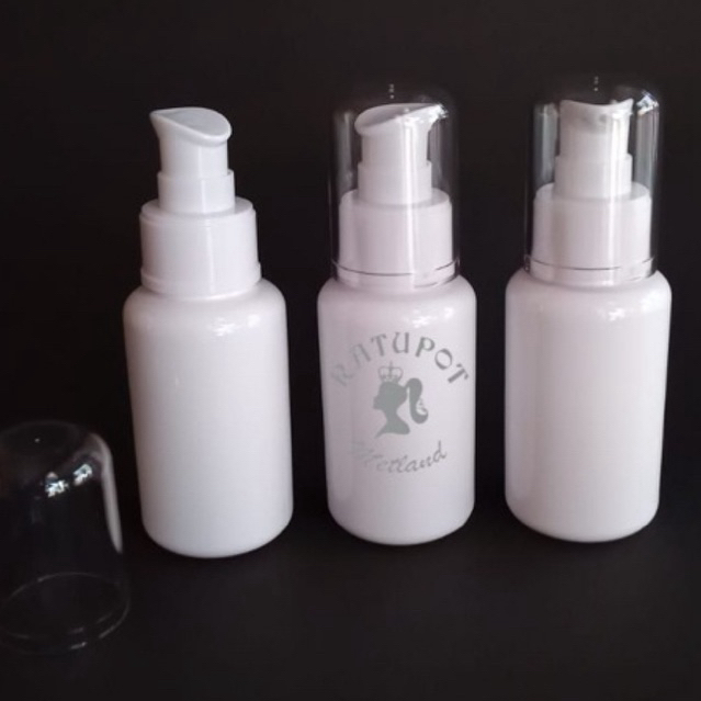 botol 60 ml tb putih pump buti putih