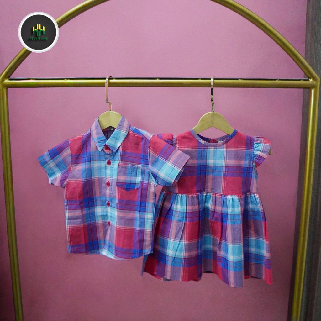 Promo Kemeja & Dress Anak Couple | Baju Anak | Baju Bayi | Couple Anak | Kelvin Kids usia 0-5 tahun