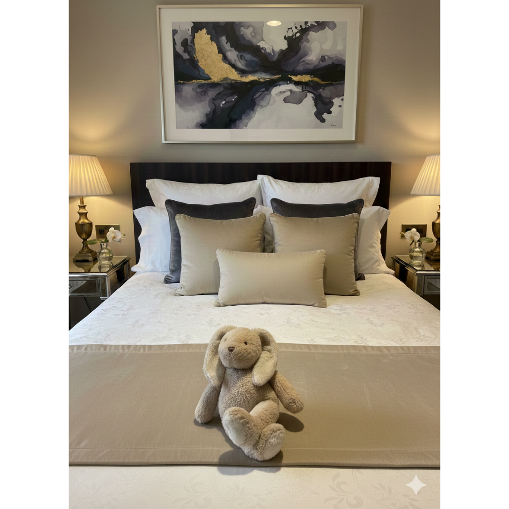 Sprei Set Tencel Putih Embossed King Koil