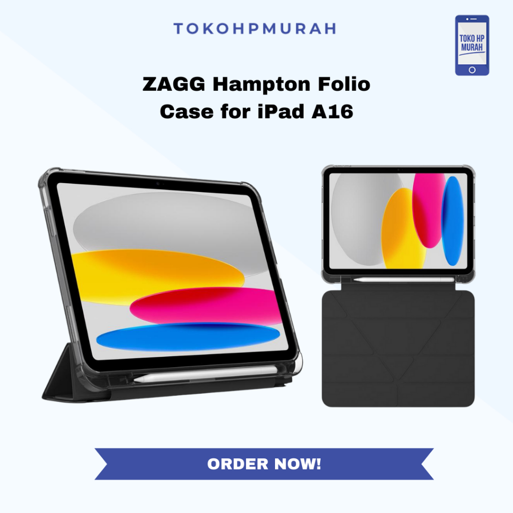 ZAGG Hampton Folio Case for iPad A16 (2025) / iPad 10th Gen (10.9 inch) Garansi Resmi ZAGG