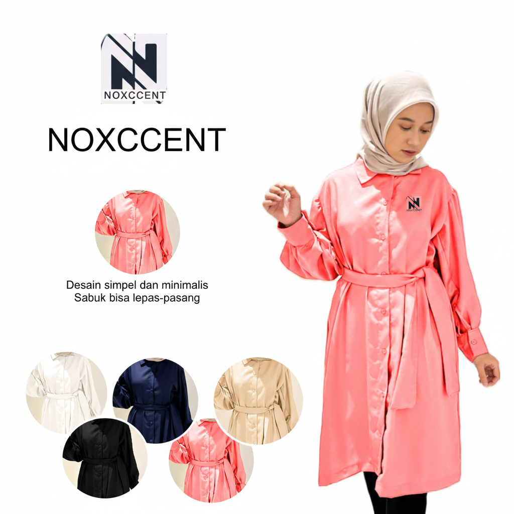 NOXCCENT - TUNIK WANITA TUNIK WANITA SHAKILA TUNIK WANITA LEMBUT TUNIK PINK TUNIK MERAH MUDA