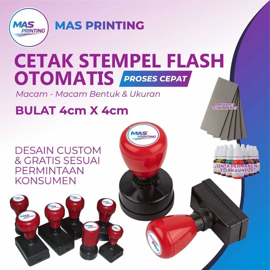 Cetak Stempel Ukuran 4,4 cm | Stempel Custom Murah Berkualitas Desain Sendiri, Stempel, Stempel Cust
