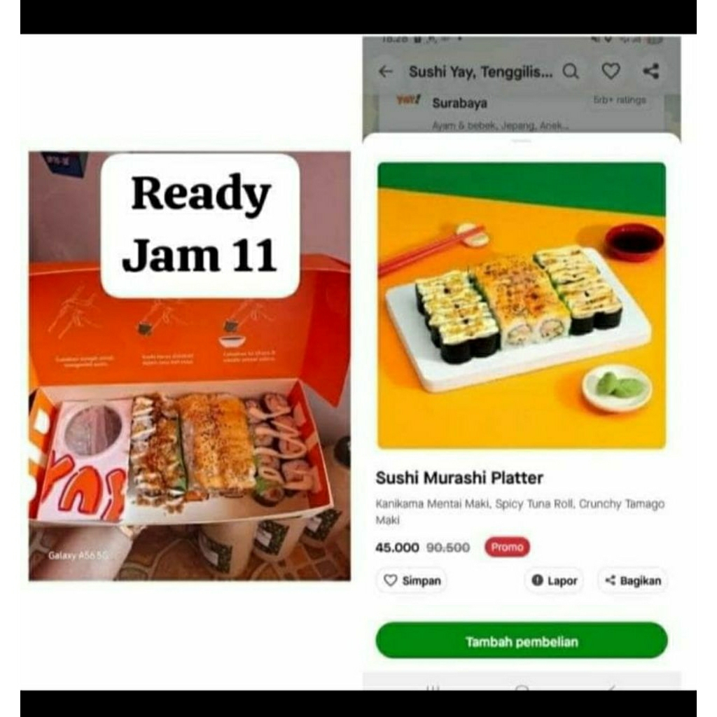 Promo Sushi Yay harga tertera perpaket