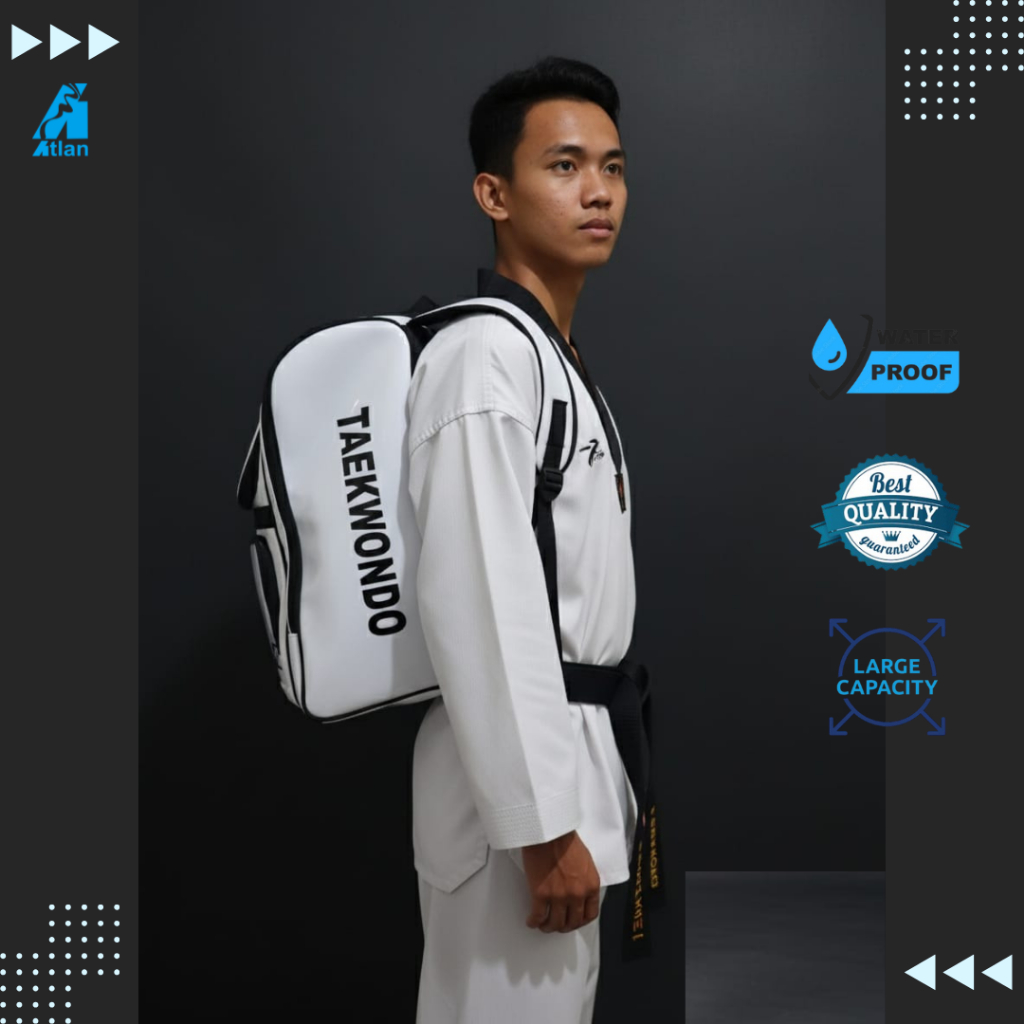 ATLAN Tas Sport Taekwondo Premium New Version Waterproof PUTIH