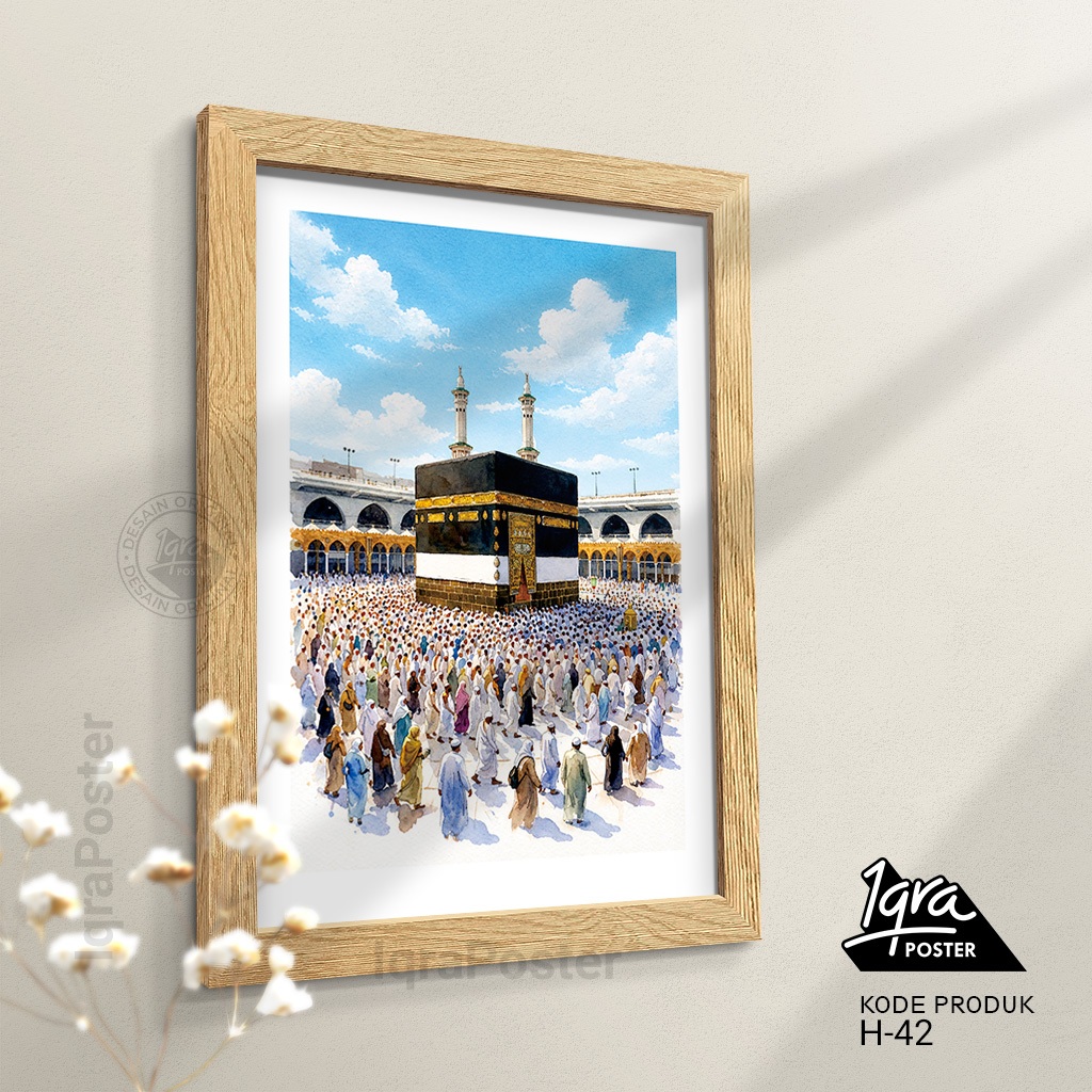 Foto Kabah 2 Mekah Masjidil Haram Hiasan Dinding Wooden Poster Wall Decor Pajangan Aesthetic Dekoras