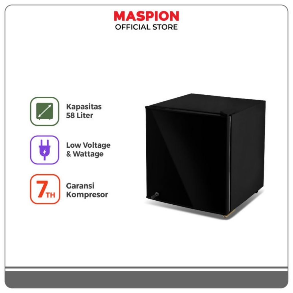 KULKAS MINI REFRIGERATOR FRIDGE MASPION URG URG058 058 LEMARI PENDINGIN KECIL HOTEL APARTEMEN APARTM