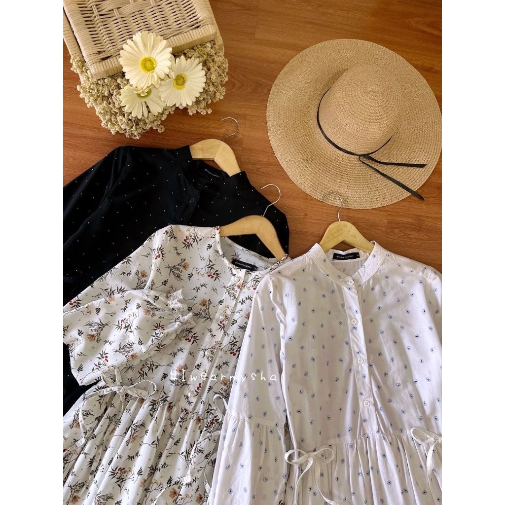 MINOR LITTLE KALILA | Gamis Motif Bunga | Dress Polkadot Korean Style