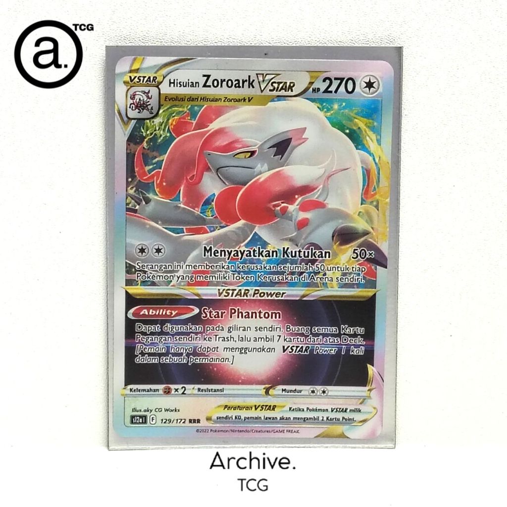 Hisuian Zoroark Vstar (129/172) Pokemon Indonesia ~ VSTAR Semesta S12A