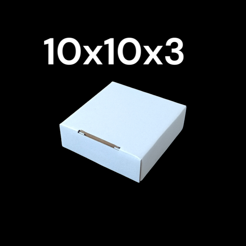 Box Kardus E-Flute 10x10x3 cm / Warna Putih / Coklat BOX KARTON CORUGATED DIE CUT E-FLUTE / AKSESORI