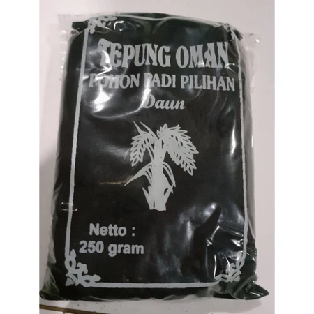 1 Bungkus Tepung Oman Abu Merang Sekam Pewarna Alami 250 Gram