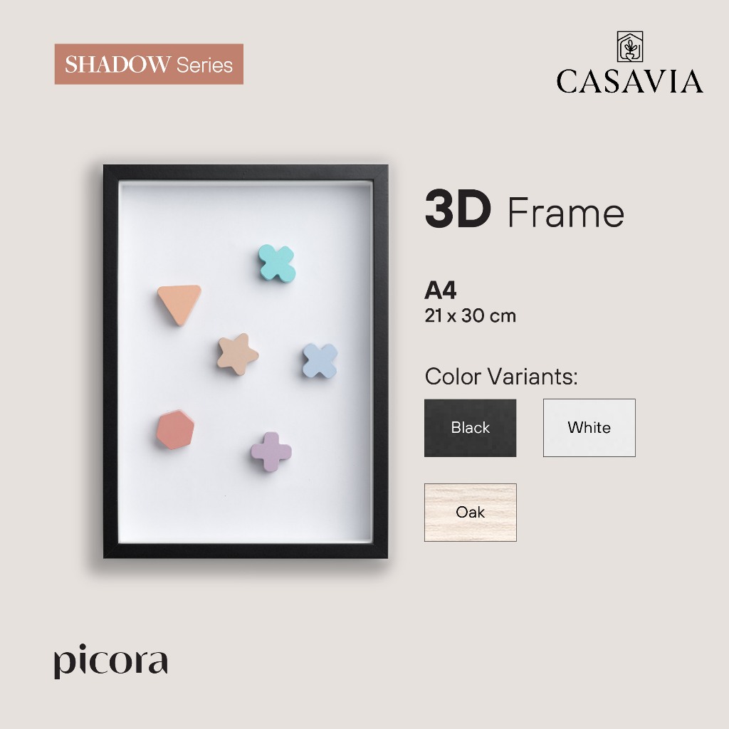 PICORA 3D Frame A4 (21x30cm) Gift Bingkai Foto Kado Scrapbook Mahar