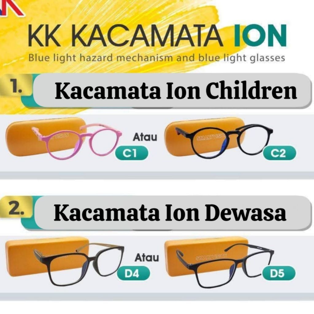 Kacamata Ion Remaja KK INDONESIA Kacamata Anti Radiasi Anti UV Anti Blue Light Gadget dan laptop Ori