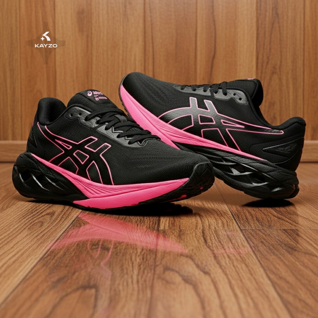 Sepatu Volly Wanita Asics Hitam Pink Nyaman & Ringan Kasual Santai