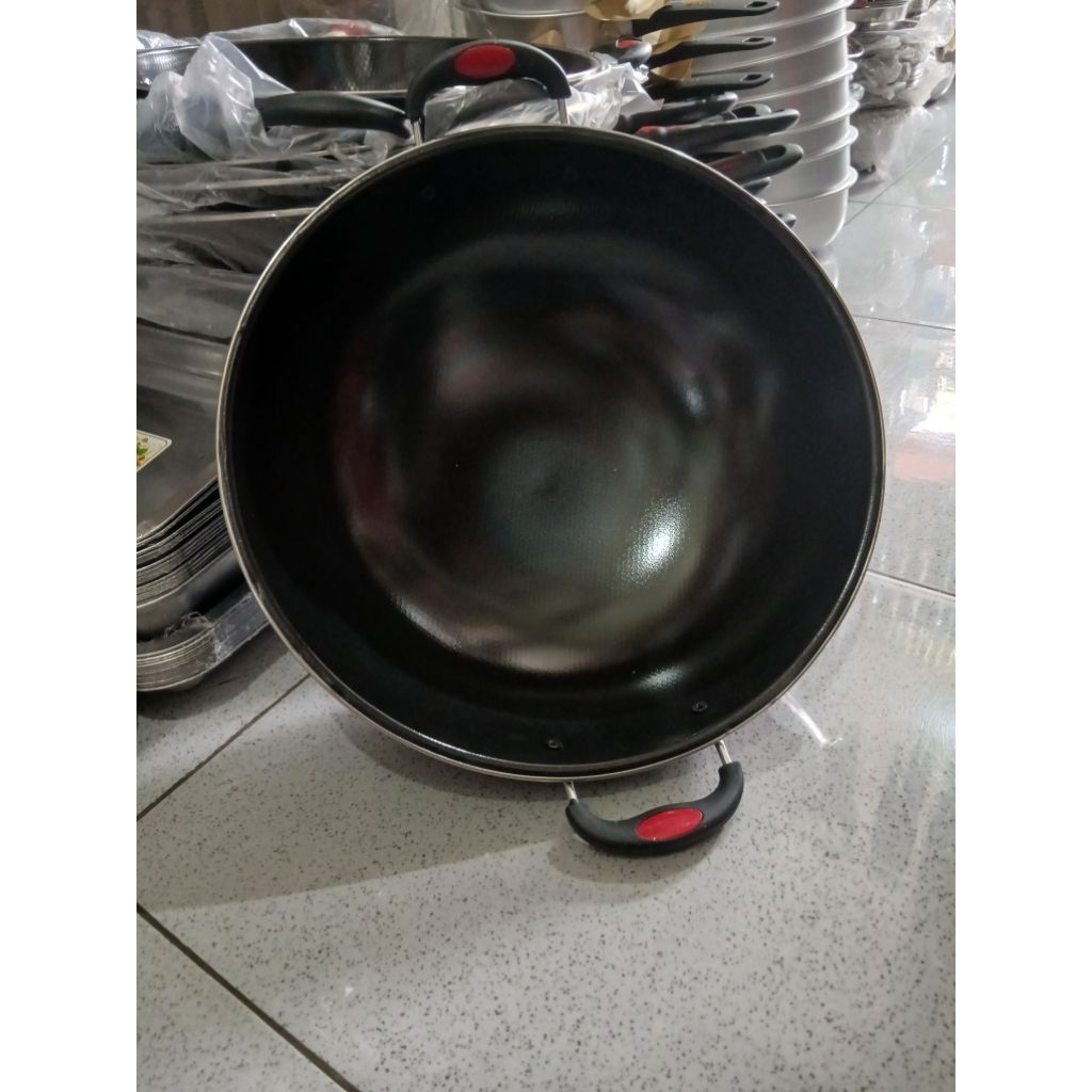 (1pcs)wajan enamel kuping ukuran 34cm bahan tebal anti lengket