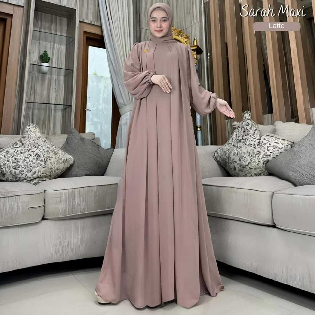 Gamis Ceruty Babydoll Premium Gamis Kondangan Gamis Remaja Gamis Polos Jumbo Sarah Ukuran M-5XL