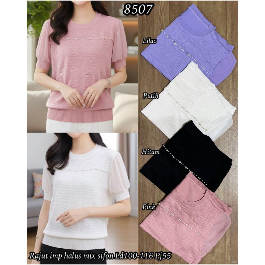 baju blouse atasan cewek rajut import mutiara 8507