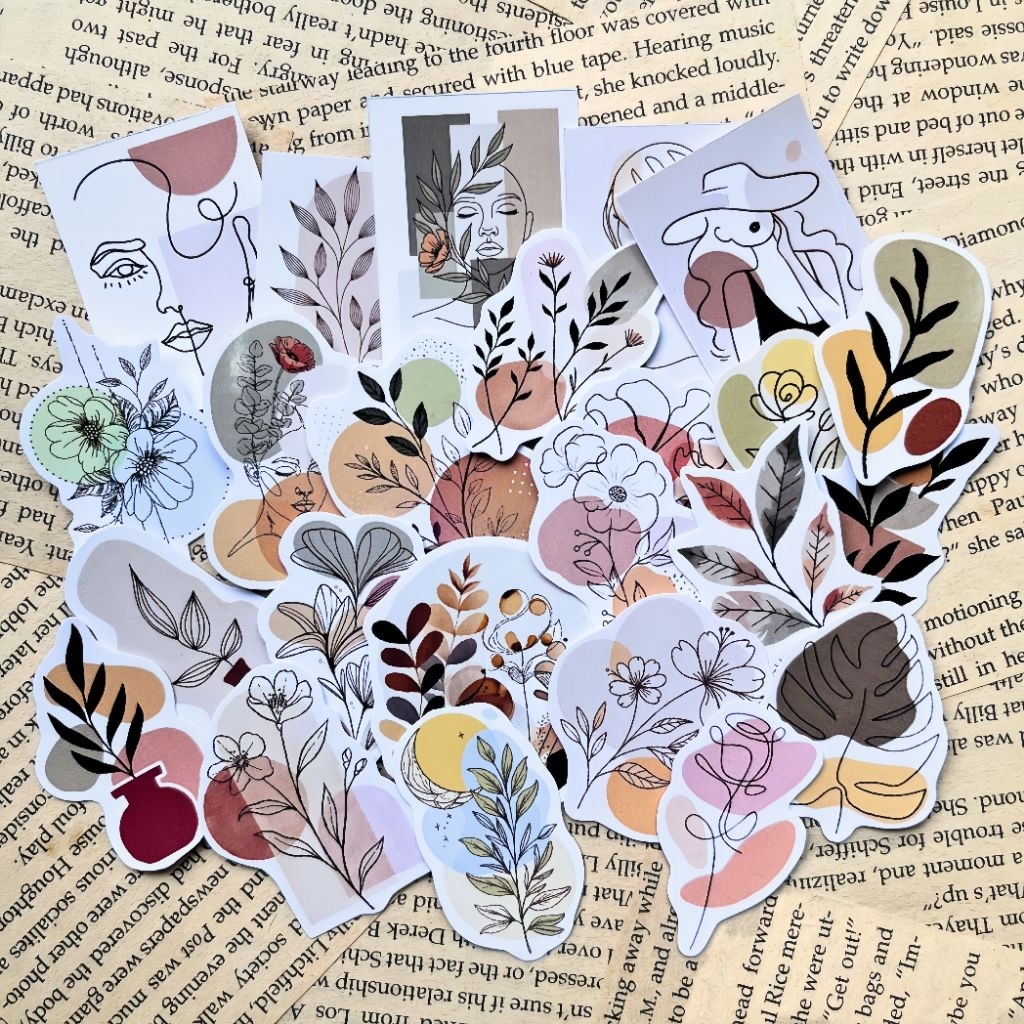 24pcs/pack STICKER FLOWER AESTHETIC / sticker bunga aesthetic / sticker aesthetic / sticker case HP 