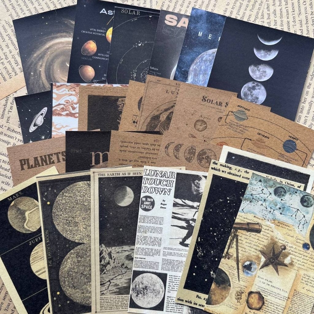 27lbr / pack PAPER DECO PLANET VINTAGE / Journaling paper deco / journaling kit / paper deco / kerta