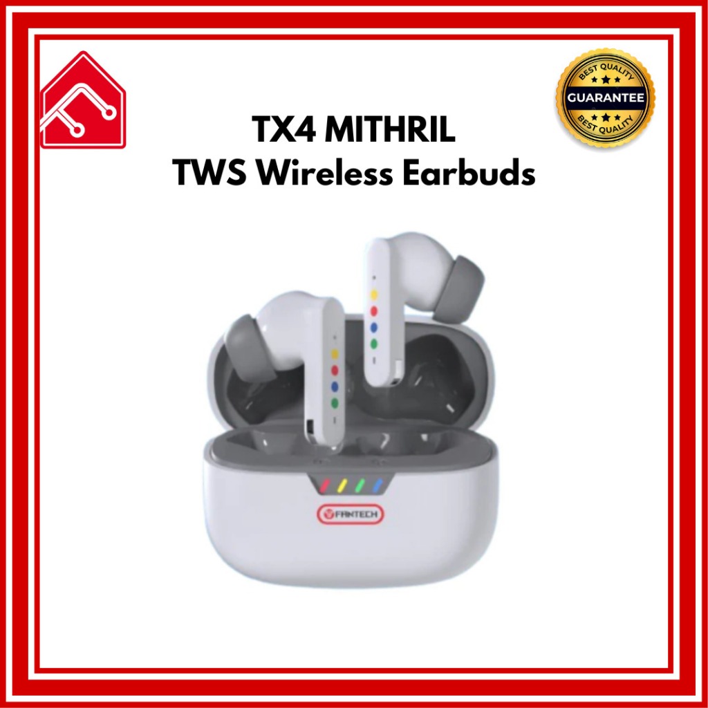 Earphone FANTECH TX4 / TX-4 / TX 4 Mithril ANC TWS BT 5.4 ENC True Wireless Earbuds - Grey