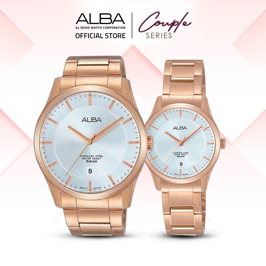 ALBA Jam Tangan COUPLE AS9C12 & AH7L66 Quartz Rose gold Watch