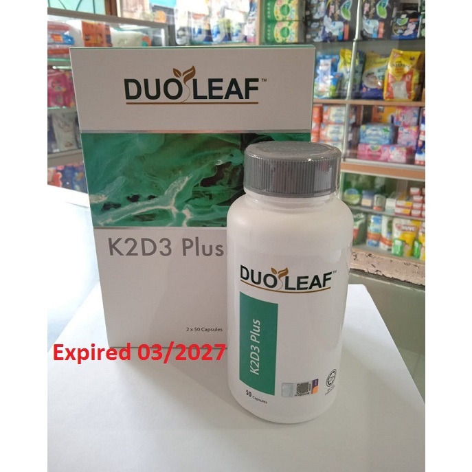 Suplement Vitamin Duo Leaf K2D3 Plus  (1 Pack/ Btl  = 50 Capsules)