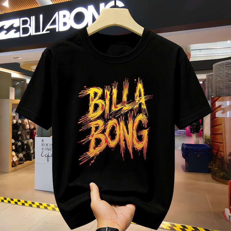 Terbaru 2026 Kaos Billabong T-shirt asli atasan bernapas dan nyaman atasan crewneck longgar lengan p