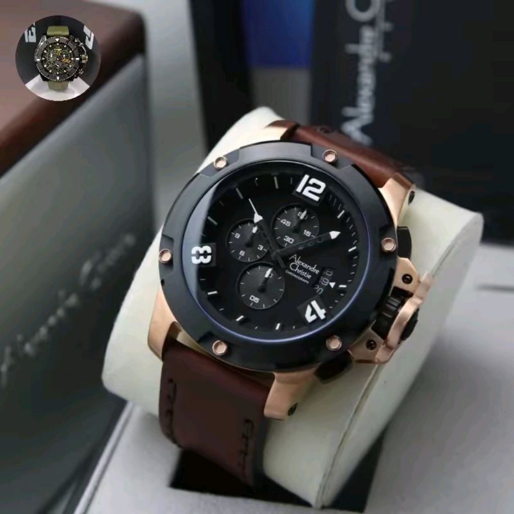 JAM TANGAN PRIA ALEXANDRE CHRISTIE 6295/ AC 6295/ AC 6295 KULIT ORIGINAL