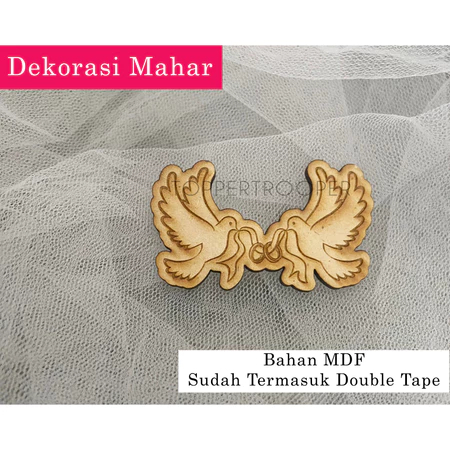 Burung Merpati Wood/Hiasan Mahar Burung Couple Scrapbook, Dekorasi Mahar | Isian Frame Mahar | Seser