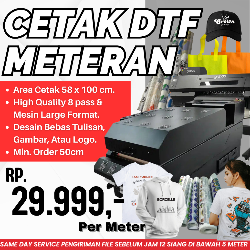 Promo Cetak DTF Meteran Murah / Print DTF Meteran / Sablon Digital