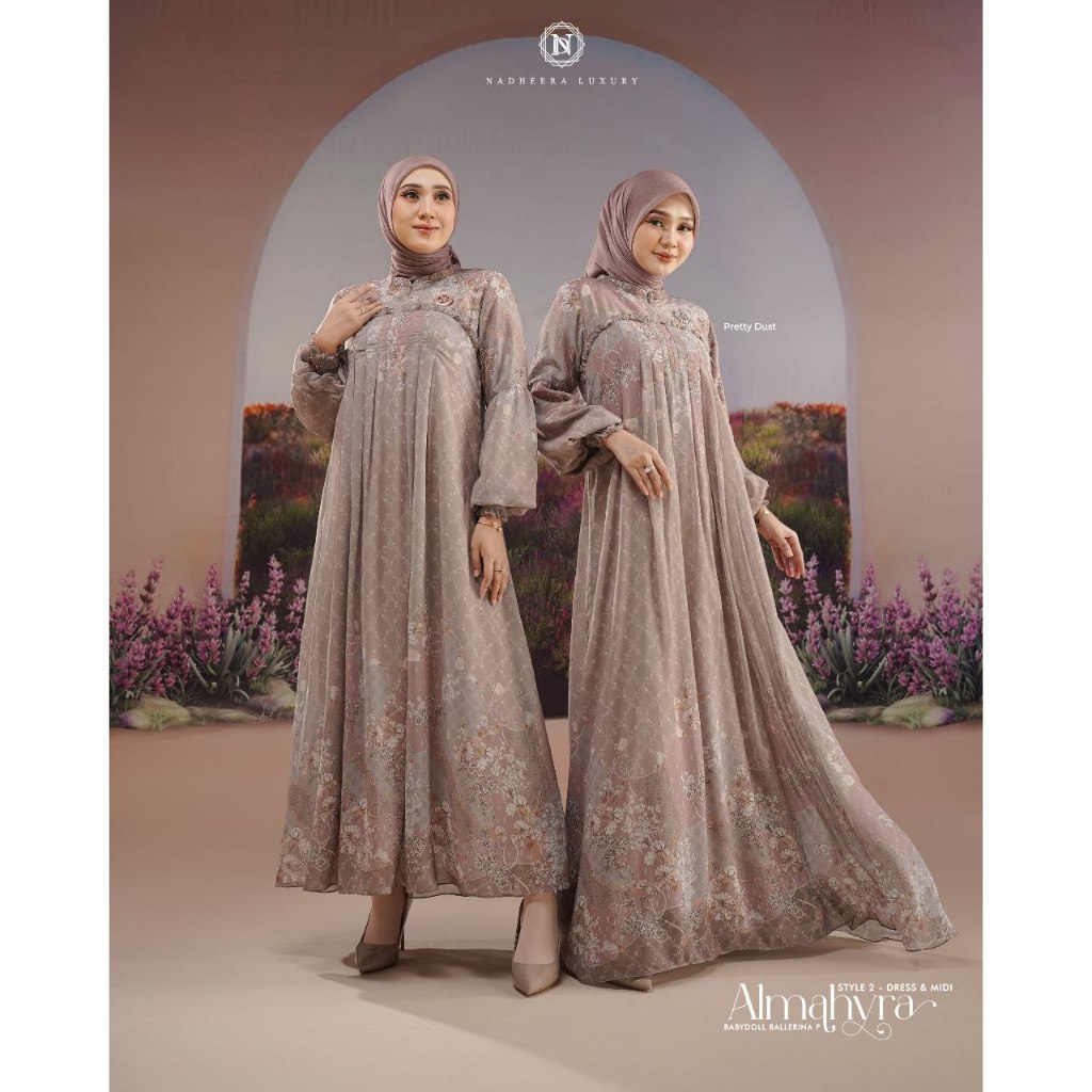 [SIAP KIRIM] NADHEERA LUXURY DRESS || ALMAHYRA DRESS || STYLE 2 MIDI & DRESS || GAMIS PESTA || GAMIS